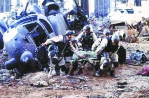 Bộ phim "Black Hawk Down" của Hollywodd về trận chiến Mogadishu năm 1993 ở Somalia của quân Mỹ.